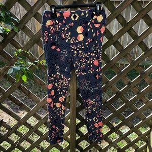 Pink and grey patterned leggings